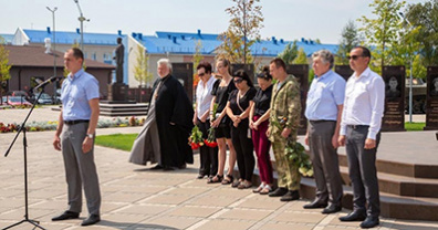 Алексей Красовский принял участие в открытии мемориальной плиты шебекинцу, кавалеру Ордена Мужества Никите Мальцеву